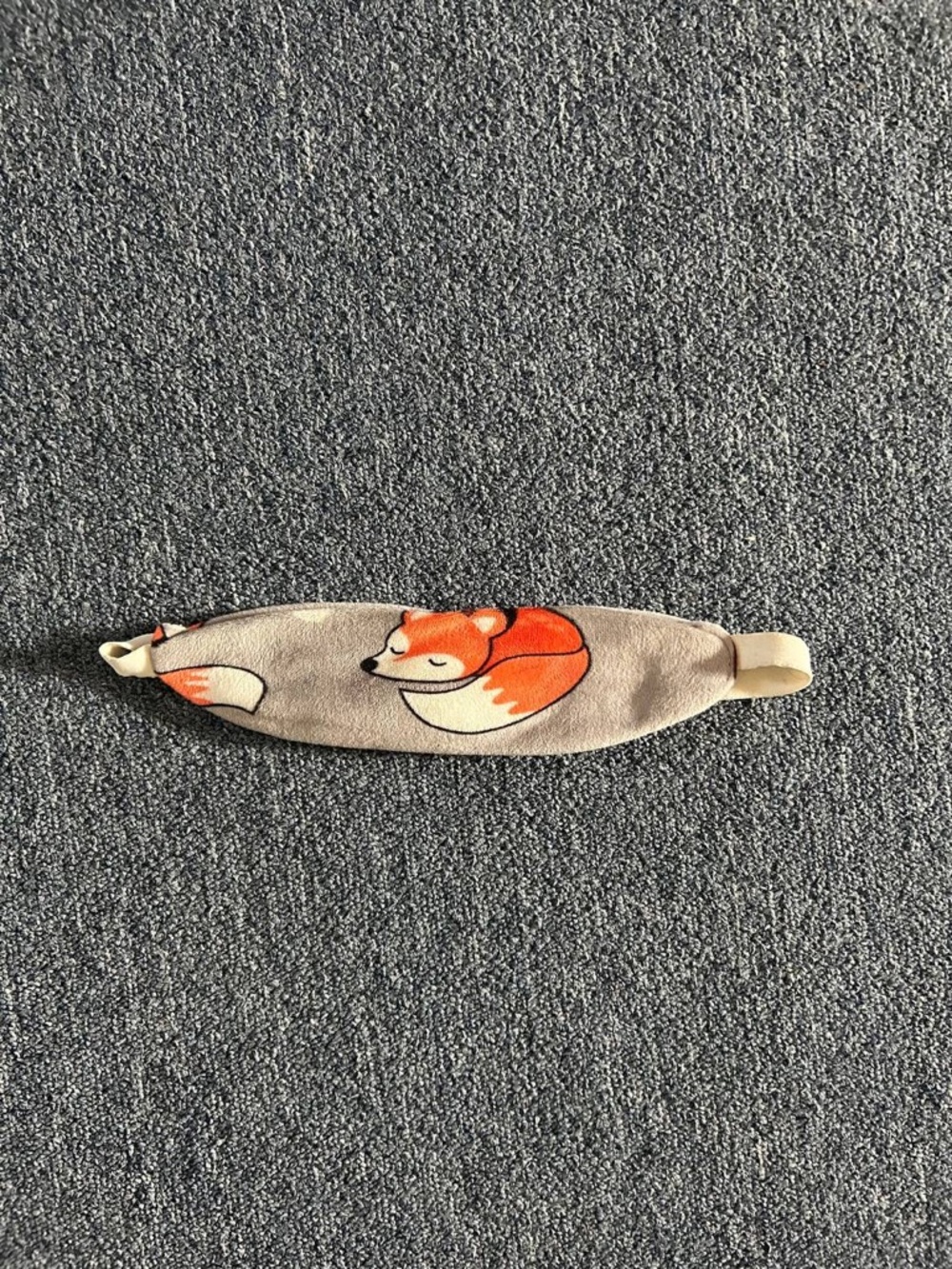 Kids Gray Headband with Orange Fox Print - Cute Stretch Hair Accessory - Picture 2 of 3